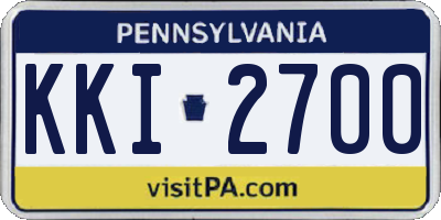 PA license plate KKI2700