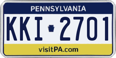 PA license plate KKI2701