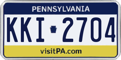 PA license plate KKI2704