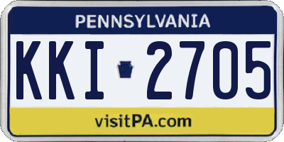 PA license plate KKI2705