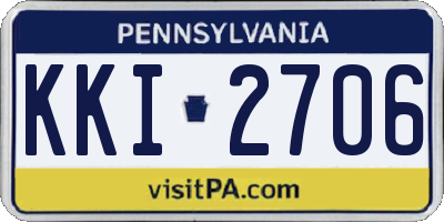 PA license plate KKI2706