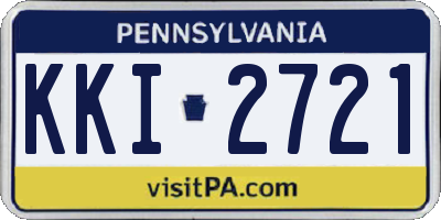PA license plate KKI2721
