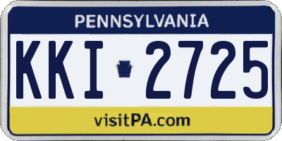 PA license plate KKI2725