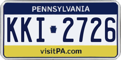 PA license plate KKI2726