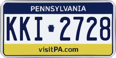 PA license plate KKI2728