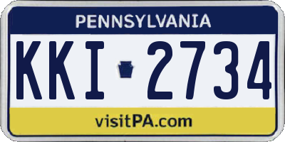 PA license plate KKI2734