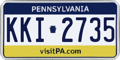 PA license plate KKI2735