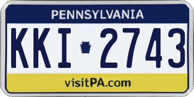 PA license plate KKI2743