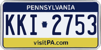 PA license plate KKI2753