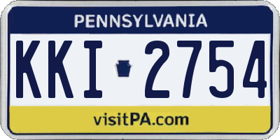 PA license plate KKI2754