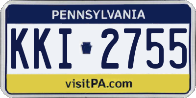 PA license plate KKI2755