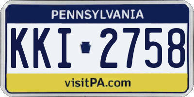 PA license plate KKI2758