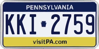 PA license plate KKI2759