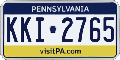 PA license plate KKI2765