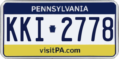 PA license plate KKI2778