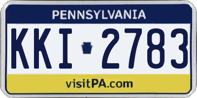 PA license plate KKI2783
