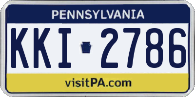 PA license plate KKI2786