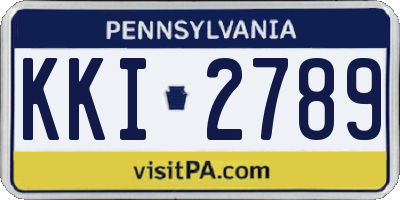 PA license plate KKI2789
