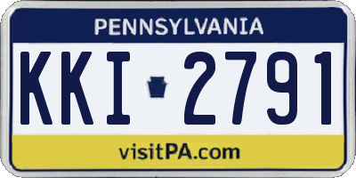 PA license plate KKI2791