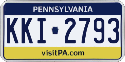 PA license plate KKI2793