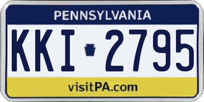 PA license plate KKI2795