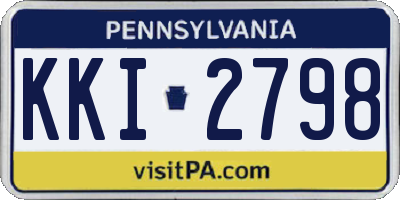 PA license plate KKI2798