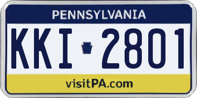 PA license plate KKI2801