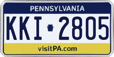PA license plate KKI2805