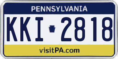 PA license plate KKI2818