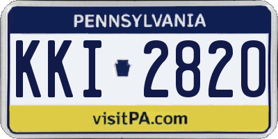 PA license plate KKI2820