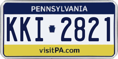 PA license plate KKI2821