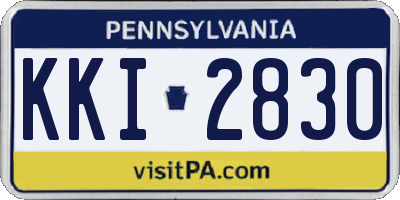 PA license plate KKI2830