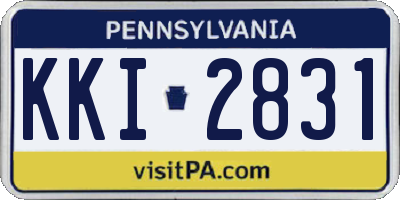 PA license plate KKI2831