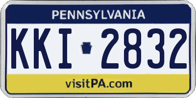 PA license plate KKI2832