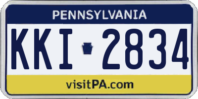 PA license plate KKI2834