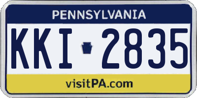 PA license plate KKI2835