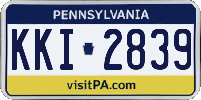PA license plate KKI2839