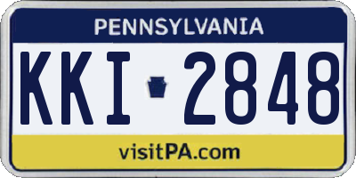 PA license plate KKI2848
