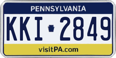 PA license plate KKI2849