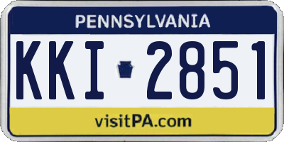 PA license plate KKI2851