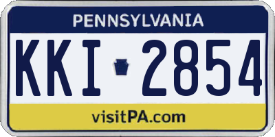 PA license plate KKI2854