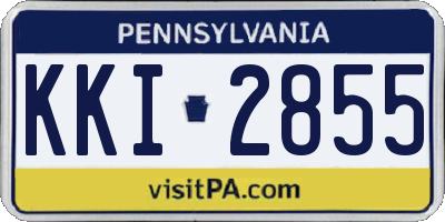 PA license plate KKI2855