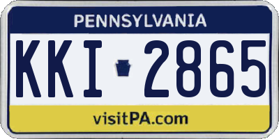 PA license plate KKI2865