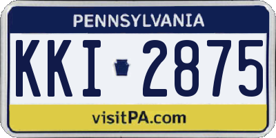 PA license plate KKI2875