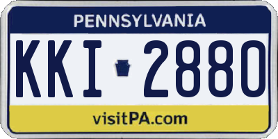 PA license plate KKI2880
