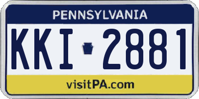 PA license plate KKI2881