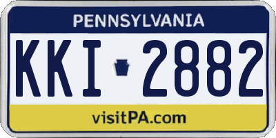 PA license plate KKI2882