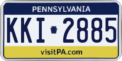 PA license plate KKI2885