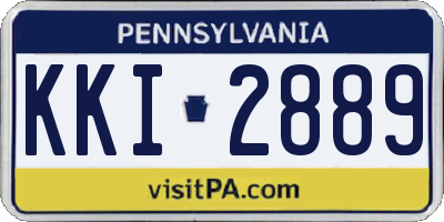 PA license plate KKI2889