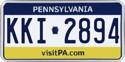 PA license plate KKI2894